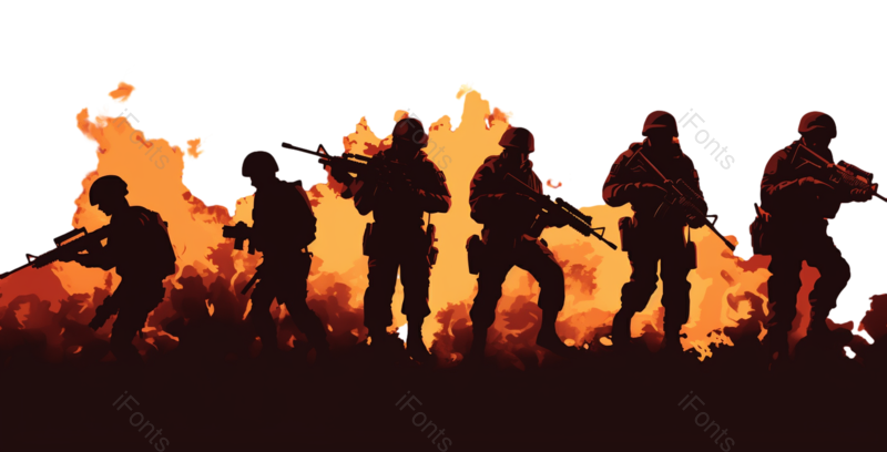 科技图片,火焰元素,军人PNG,草地免抠素材